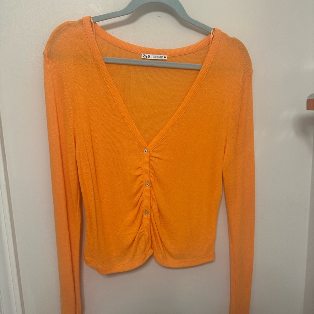Zara Orange Knit Top